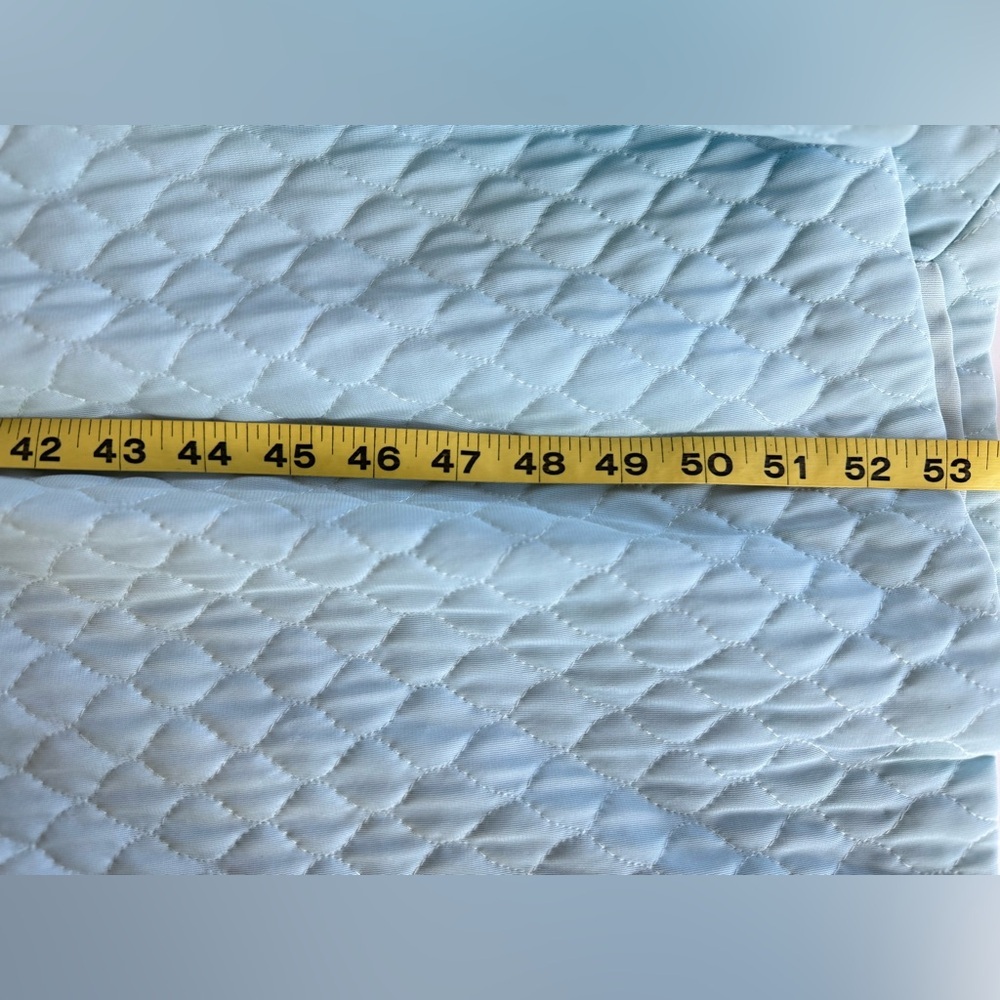 Vintage 70s Flobert Edwardian Baby Blue Bling Quilt Mod Long Robe House Coat - Picture 16 of 16